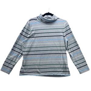 Talbots Turtleneck Top Flurry Stripe XLP